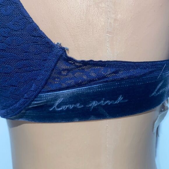 PINK Victoria's Secret Navy Wear Everywear Lightly Lined T-Shirt Bra Size 32C - Picture 5 of 9